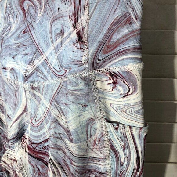 Cardio Works Leggings Swirl Blue Wine High Waist Pockets M - Picture 4 of 8